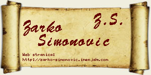 Žarko Simonović vizit kartica
